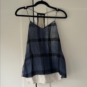 Tibi Blue and Black Plaid Wall Hanging